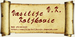 Vasilije Koljković vizit kartica